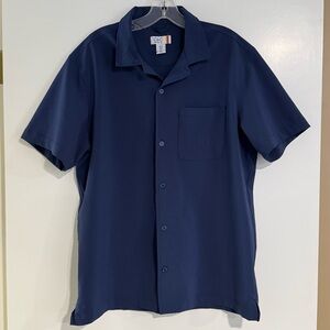 C&C navy short-sleeve camp shirt size L